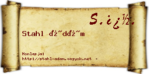 Stahl Ádám névjegykártya